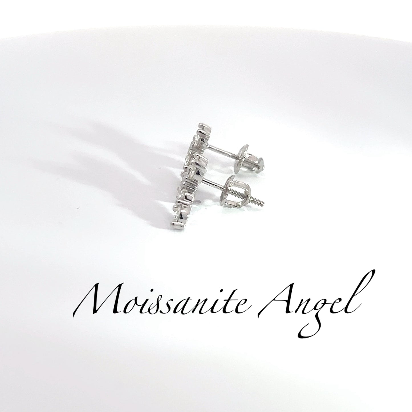 Moissanite Earrings Cross style studs