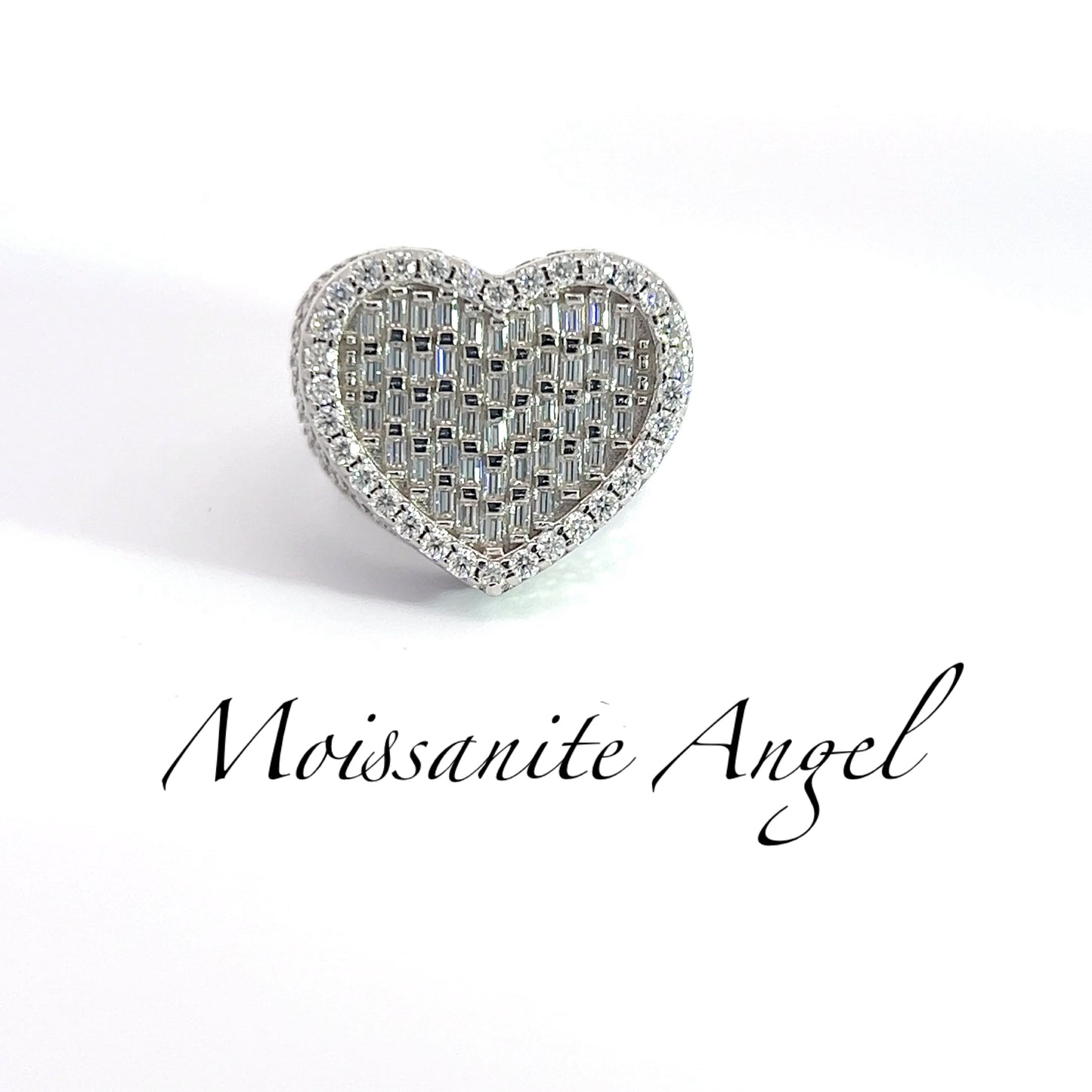 Moissanite fancy heart ring