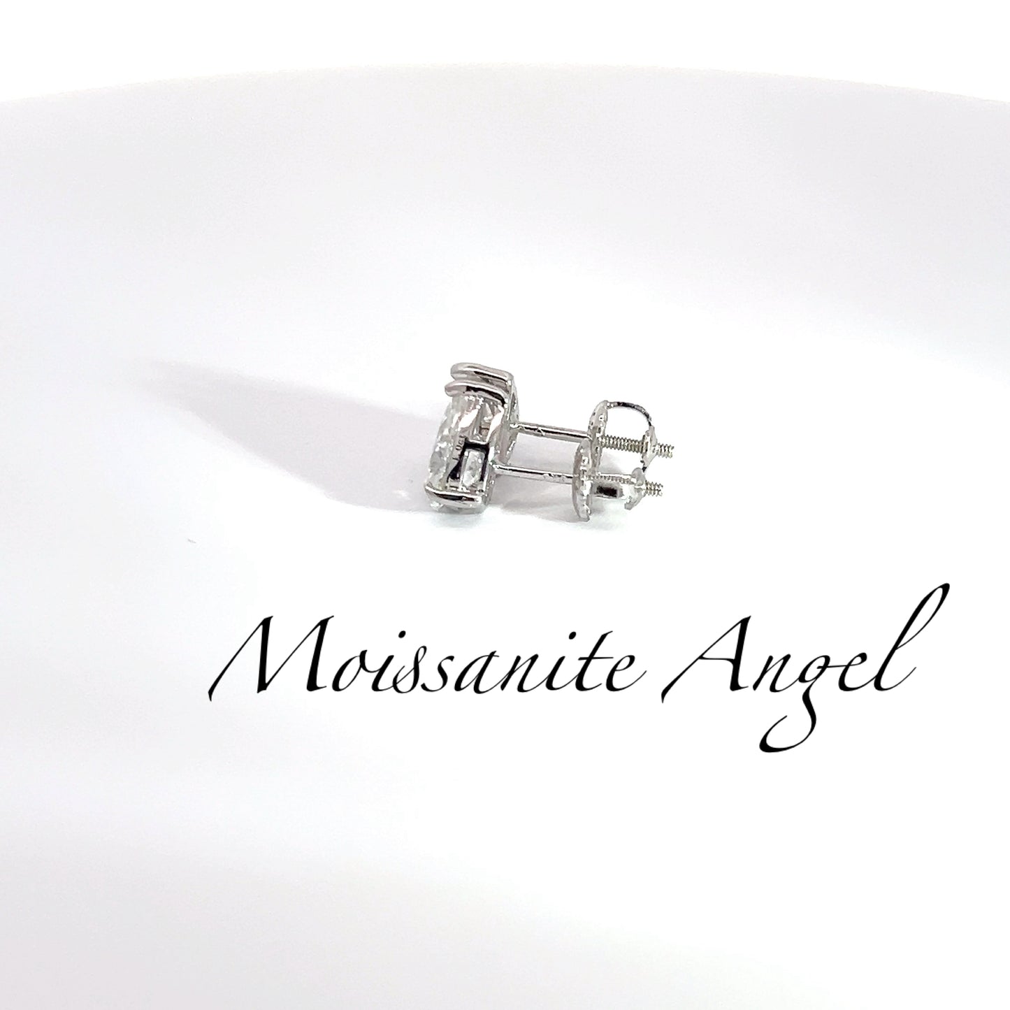 Moissanite Earrings Studs pear shaped 2 TCW