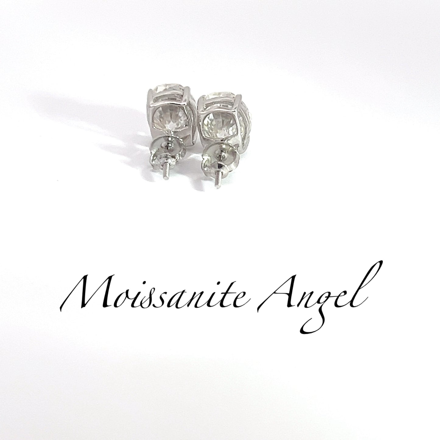 Moissanite Oval shaped earrings 4 Carat total weight studs