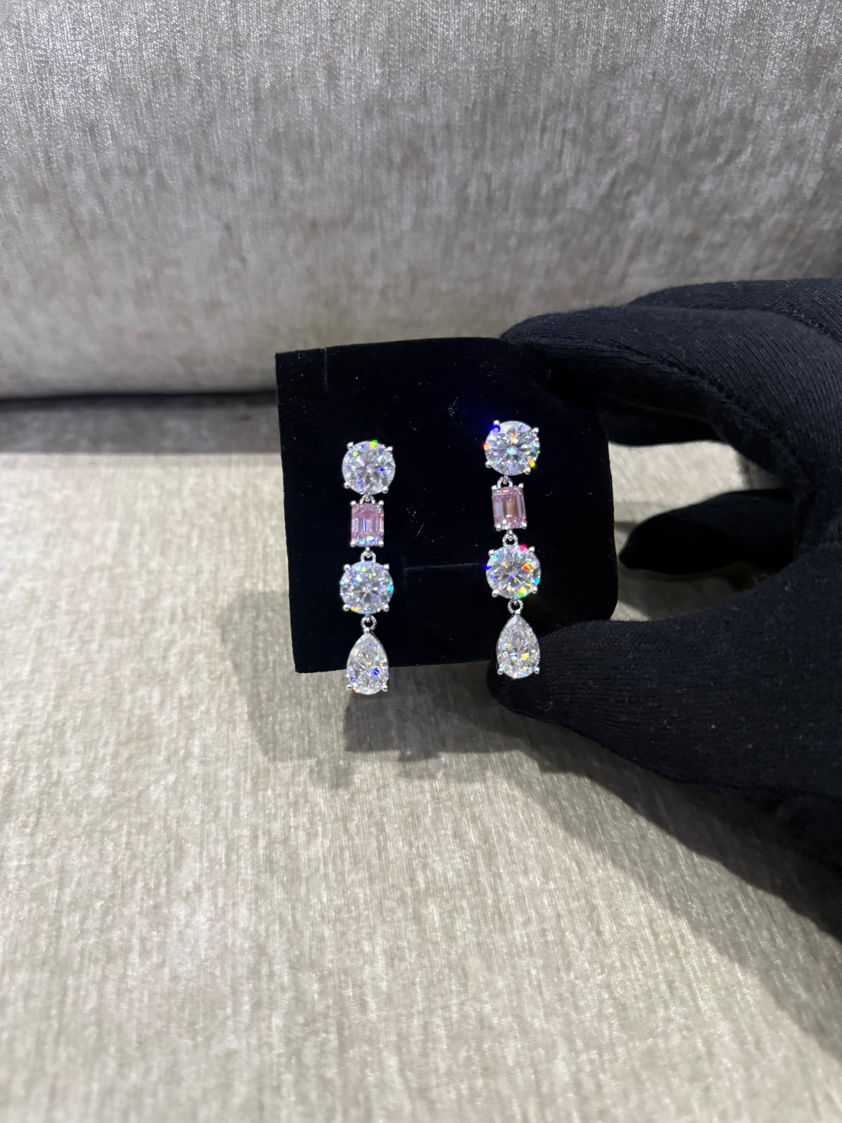 24 carat Dangle Moissanite earrings