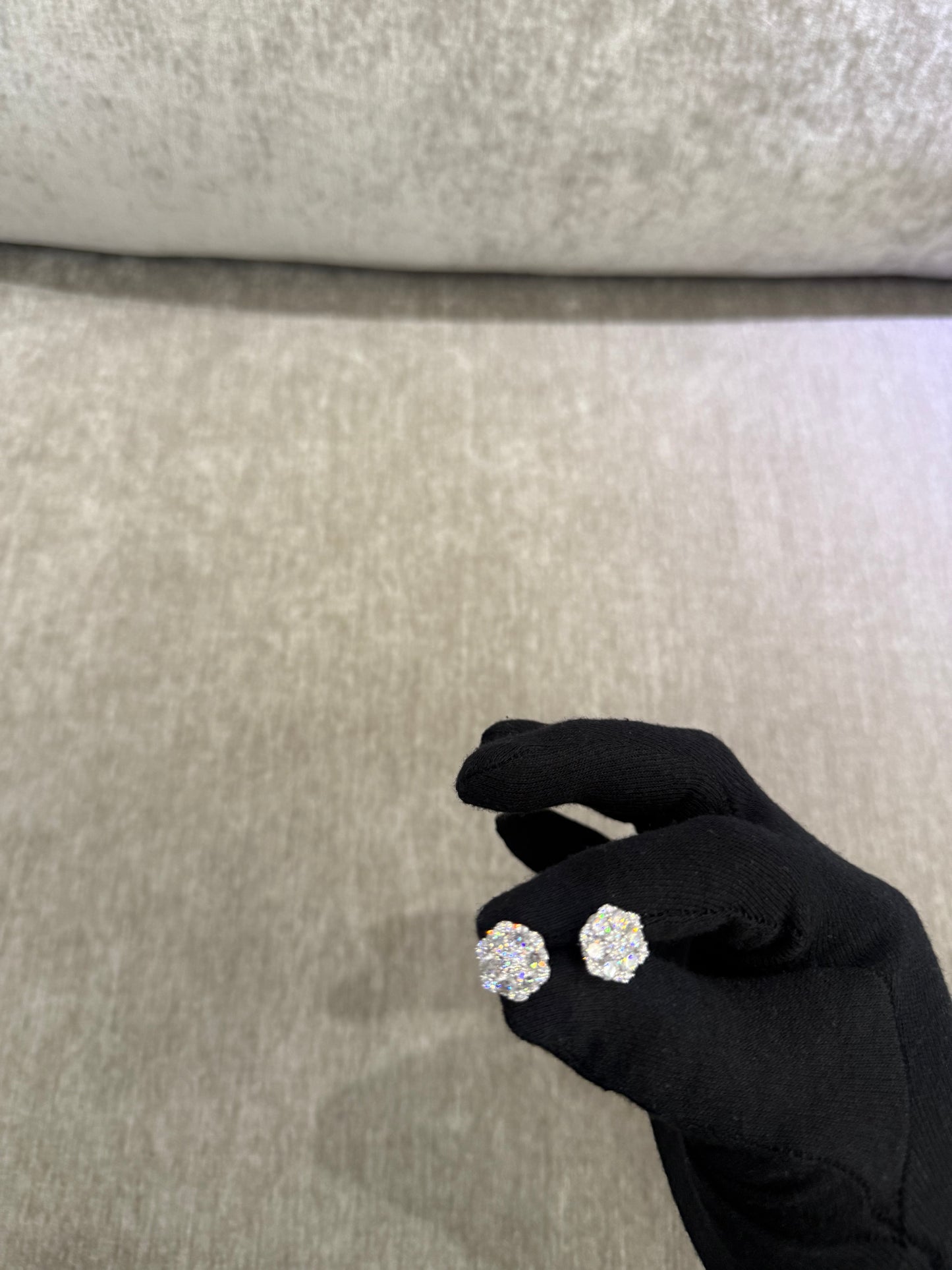 Moissanite earrings Snowflake Cluster studs VVS1 Quality 11mm