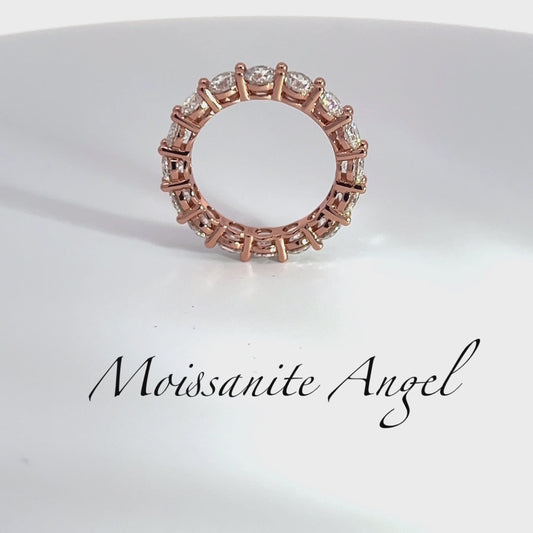 Moissanite band ring 925 sterling silver With rose gold finish