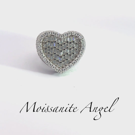 Moissanite fancy heart ring