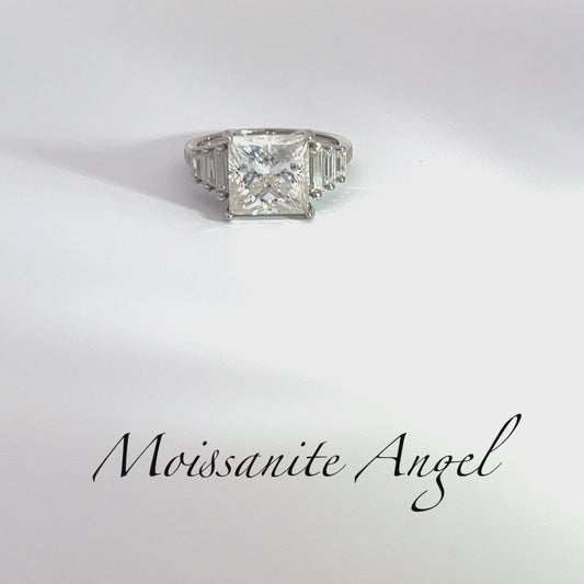 5.3 Carat Moissanite Engagement ring 925 silver - Moissanite Anniversary ring - Moissanite wedding ring - Moissanite statement ring