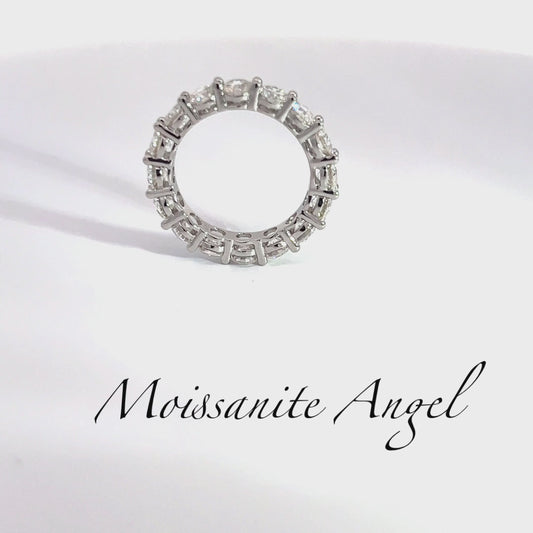 Moissanite band ring 925 sterling silver